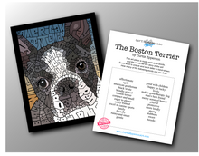 Load image into Gallery viewer, Boston Terrier - Word Mosaic Art Print
