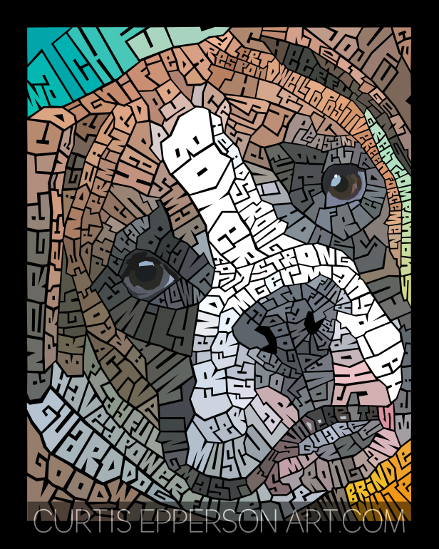 Boxer - Word Mosaic Art Print