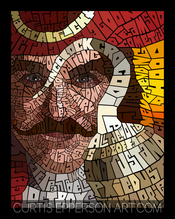 Captain Hook - Word Mosaic Art Print