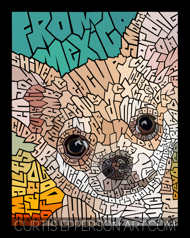 Chihuahua - Word Mosaic Art Print