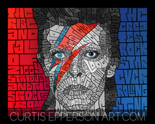 Load image into Gallery viewer, David Bowie - Word Mosaic Art Print
