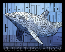 Load image into Gallery viewer, Dolphin - Word Mosaic Art Print
