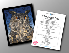 Load image into Gallery viewer, Eagle Owl - Word Mosaic Art Print

