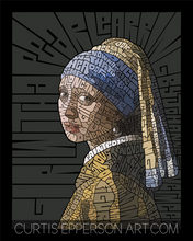 Load image into Gallery viewer, Girl With A Pearl Earring - Word Mosaic Art Print
