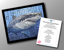Load image into Gallery viewer, Great White Shark - Word Mosaic Art Print
