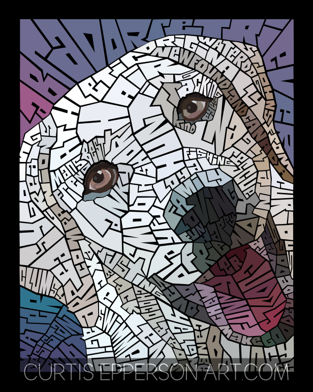 Labrador Retriever - Word Mosaic Art Print