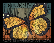 Load image into Gallery viewer, Monarch Butterfly - Word Mosaic Art Print
