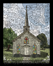 Load image into Gallery viewer, Old Country Church - Word Mosaic Art Print
