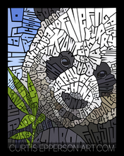 Load image into Gallery viewer, Panda With Bamboo - Word Mosaic Art Print
