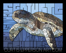 Load image into Gallery viewer, Sea Turtle - Word Mosaic Art Print
