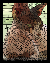 Load image into Gallery viewer, Sphynx Cat - Word Mosaic Art Print
