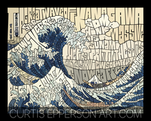 Load image into Gallery viewer, The Great Wave - Word Mosaic Art Print
