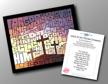 Load image into Gallery viewer, John 3:16 (Three Crosses) - Word Mosaic Art Print
