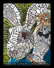 Load image into Gallery viewer, The White Rabbit - Word Mosaic Art Print
