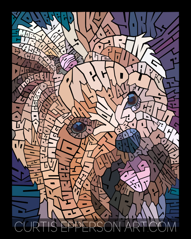 Yorkie - Word Mosaic Art Print
