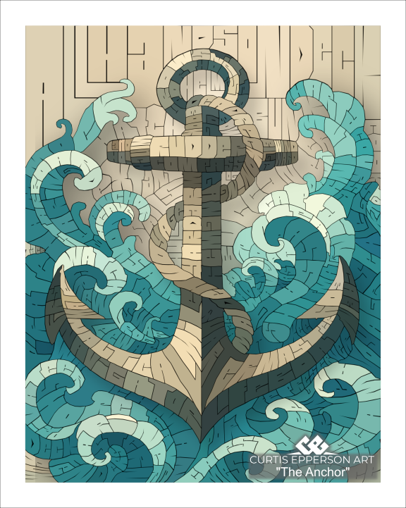 The Anchor word mosaic artwork