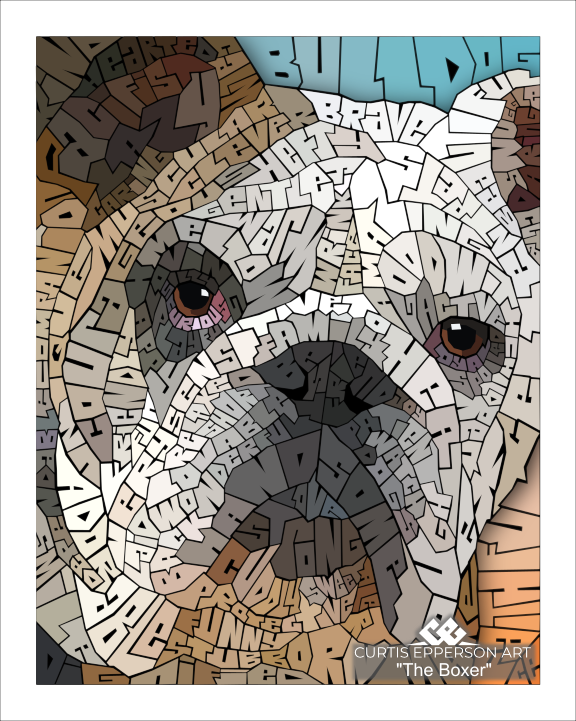 Bulldog - Word Mosaic Art Print