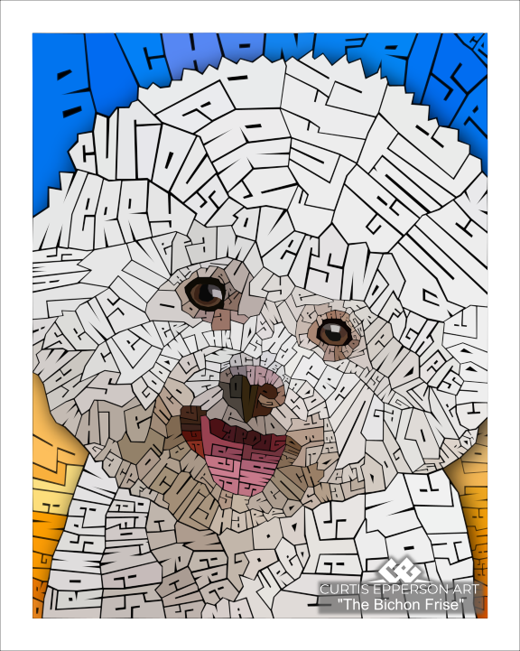 Bichon Frise - Word Mosaic Art Print