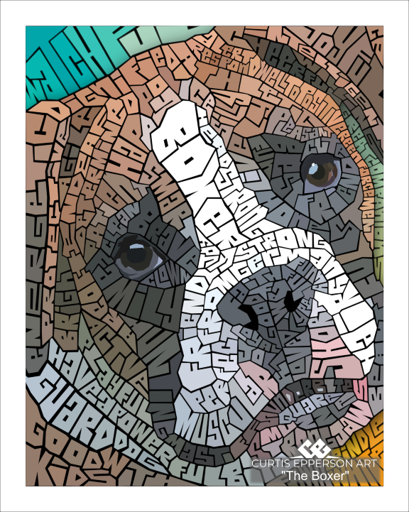 Boxer - Word Mosaic Art Print