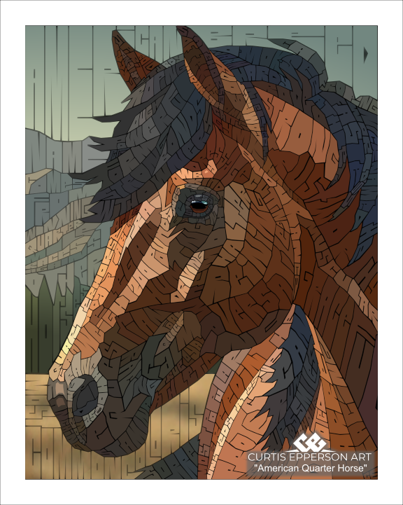 American Quarter Horse word mosaic artwork