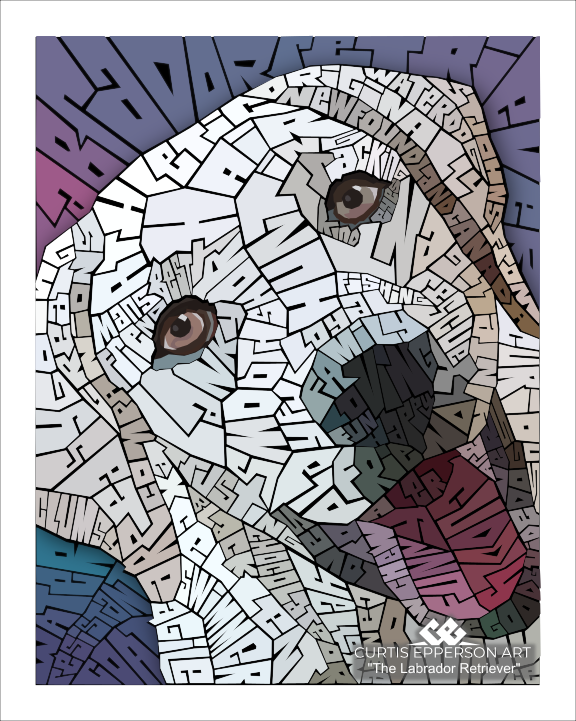 Labrador Retriever word mosaic artwork