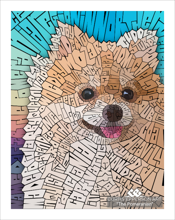 Pomeranian - Word Mosaic Art Print